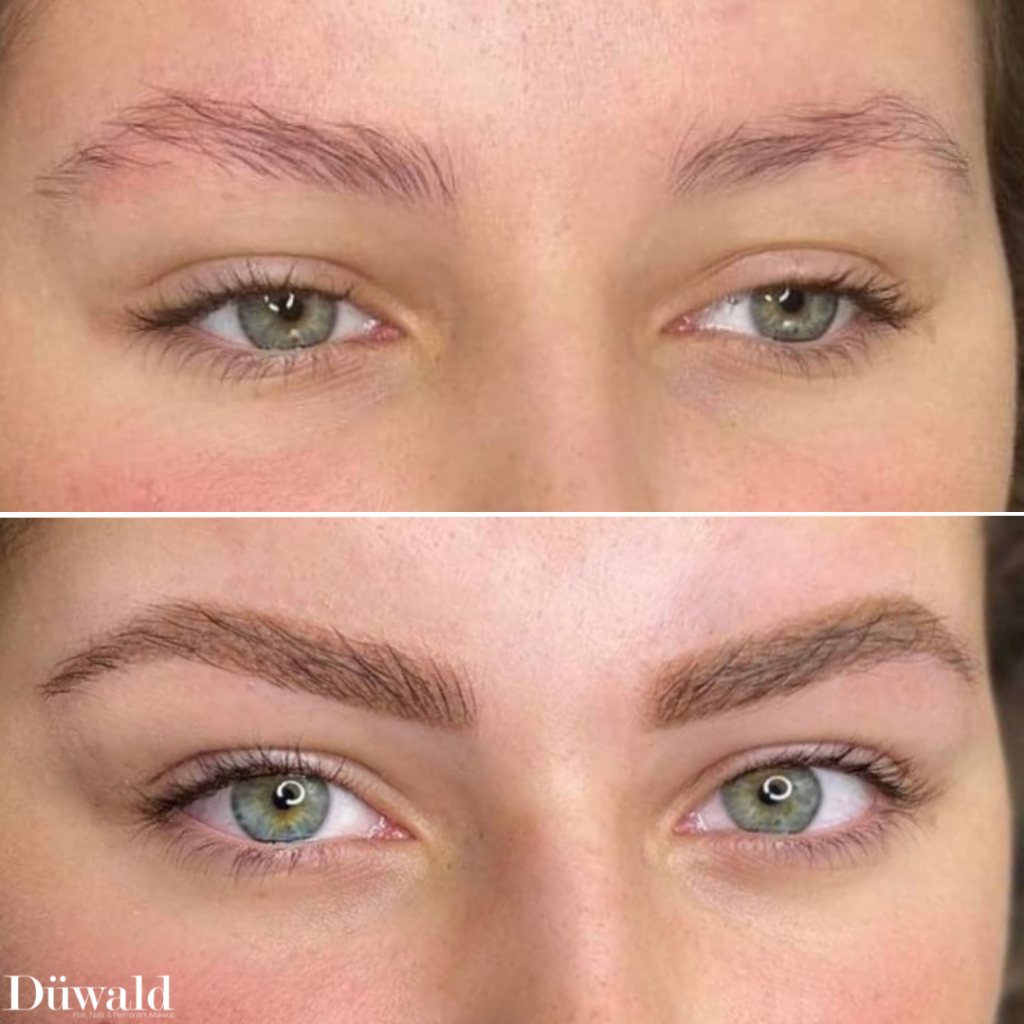Før efter permanent makeup bryn